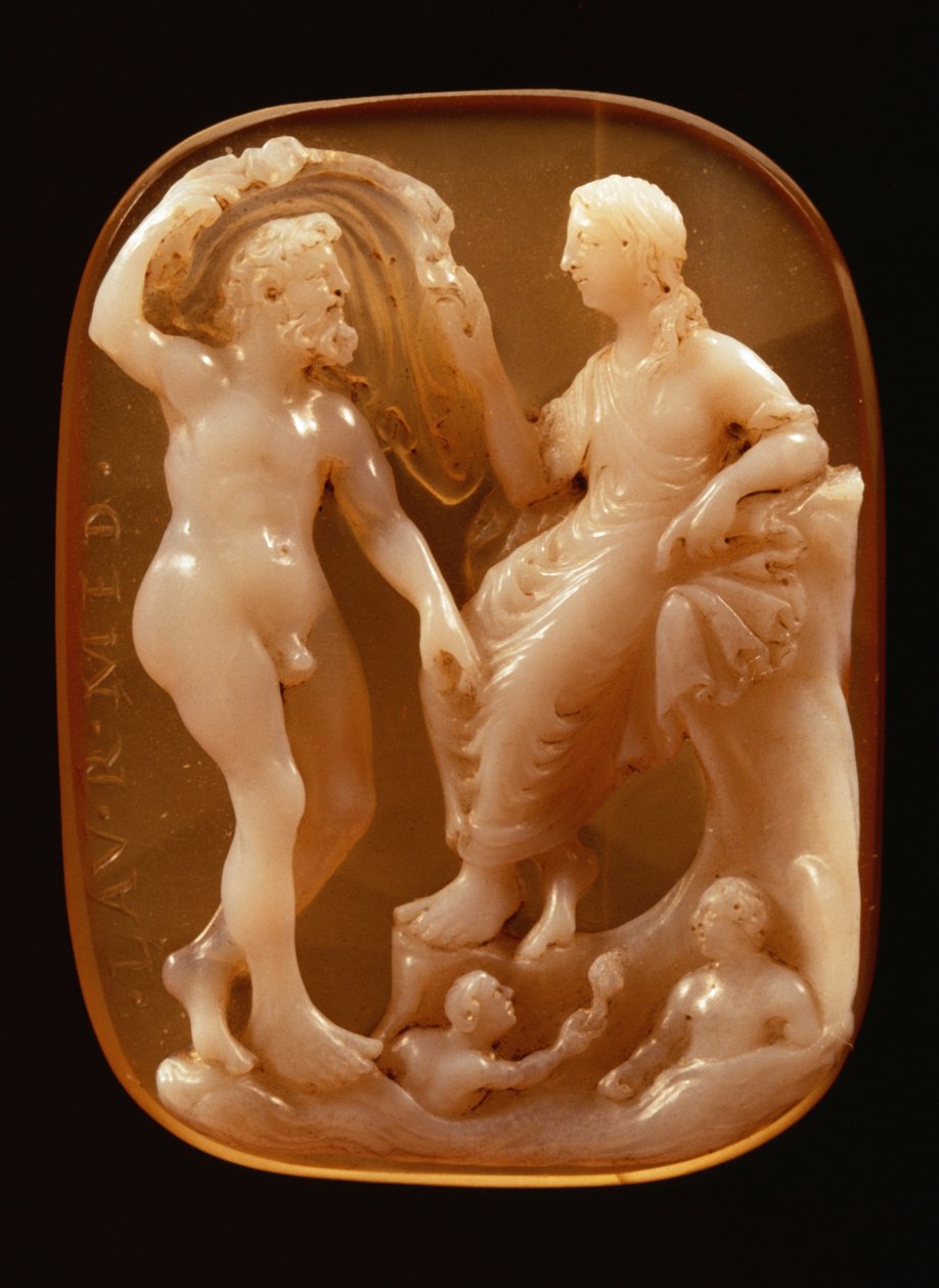 Neptün ve Amphitrite Cameo (oniks) by Unbekannt