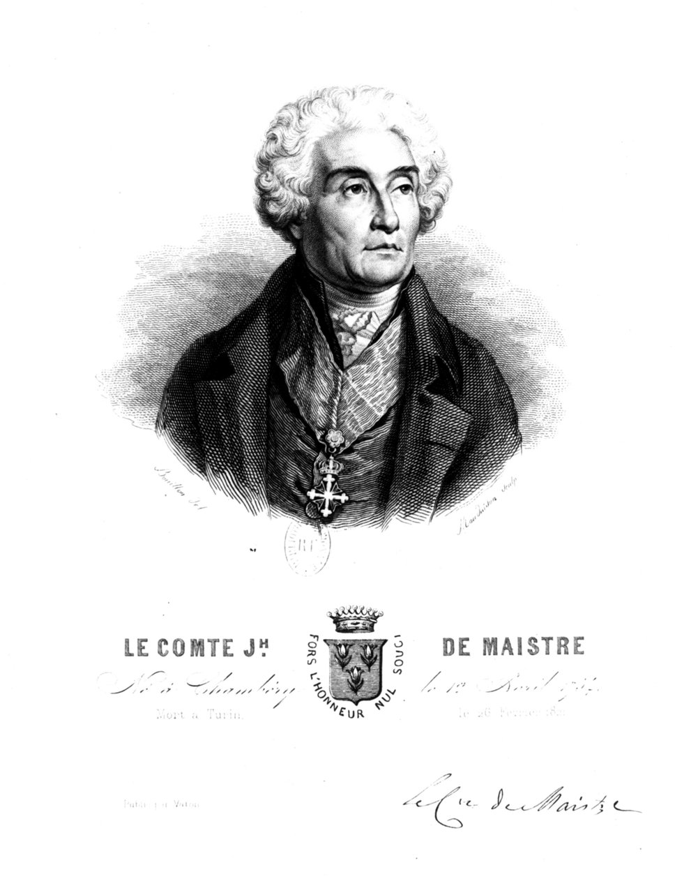 Kont Joseph de Maistre (1754 - 1821). by Unbekannt