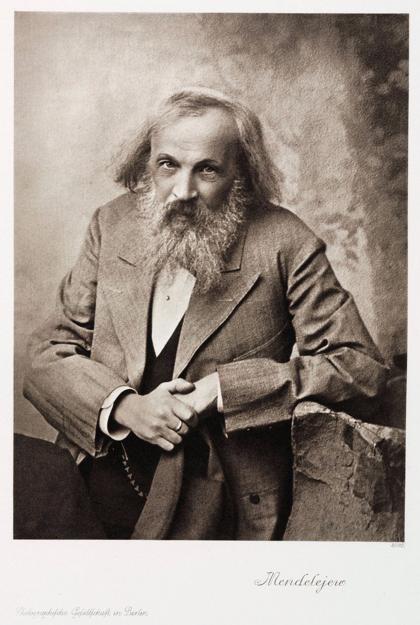 Dmitry Ivanovich Mendeleyev, Rus kimyager, c 1905 by Unbekannt