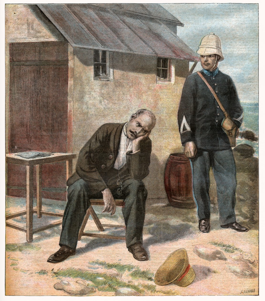 Dreyfus davası. 1896 (gravür) by Unbekannter Künstler