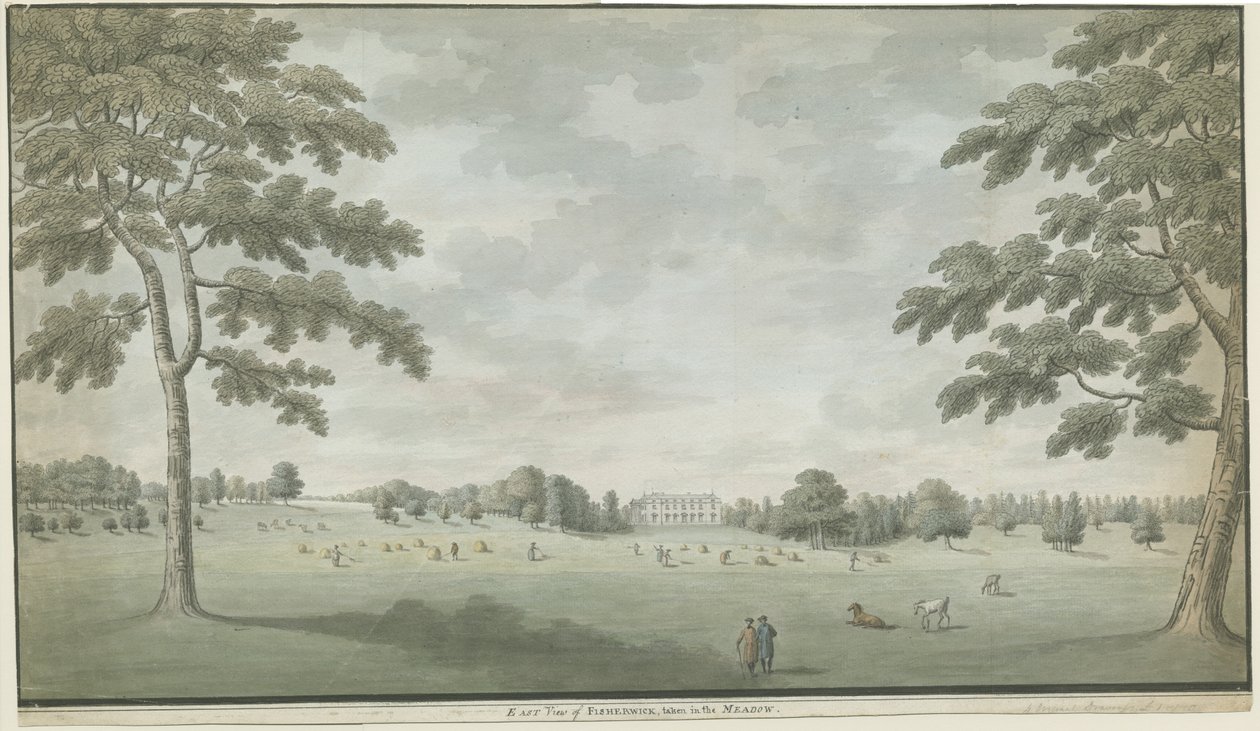 Fisherwick Hall: sulu boya, nd [1786] by Unbekannt