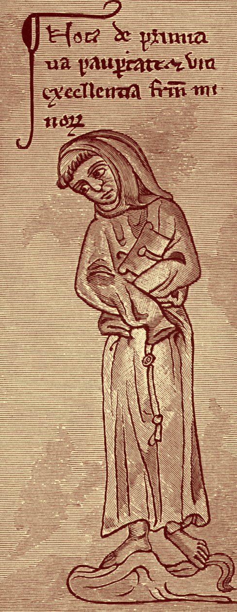 Fransiskan - Matthew Paris'in çiziminden by Unbekannter Künstler