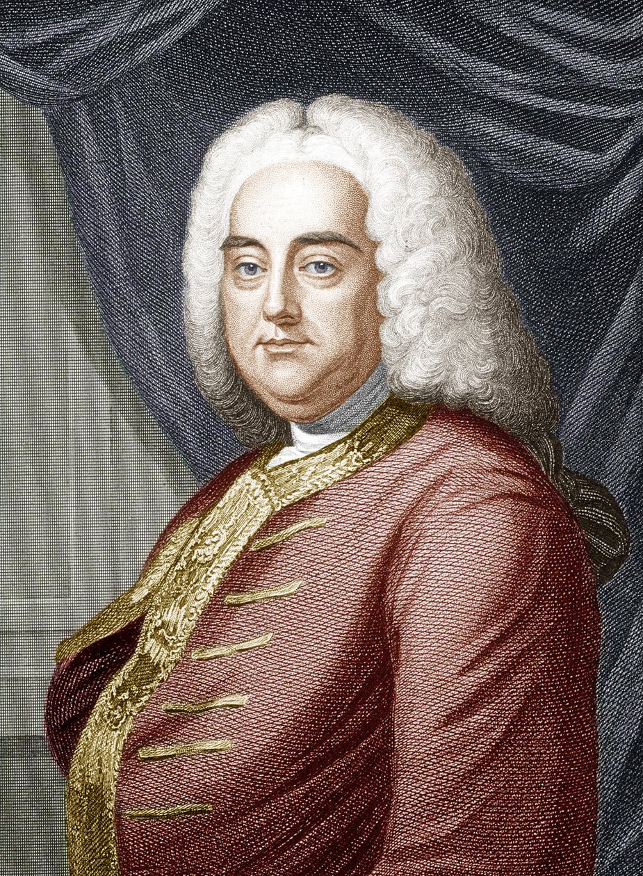 George Frideric Handel (renkli gravür) by Unbekannter Künstler