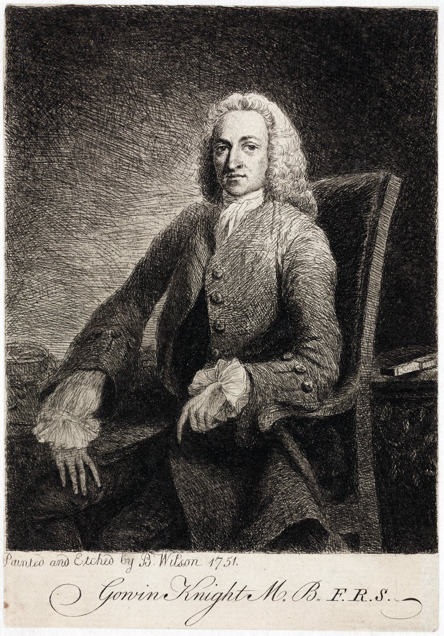 Gowin Knight, bilim adamı, c 1751 by Unbekannt