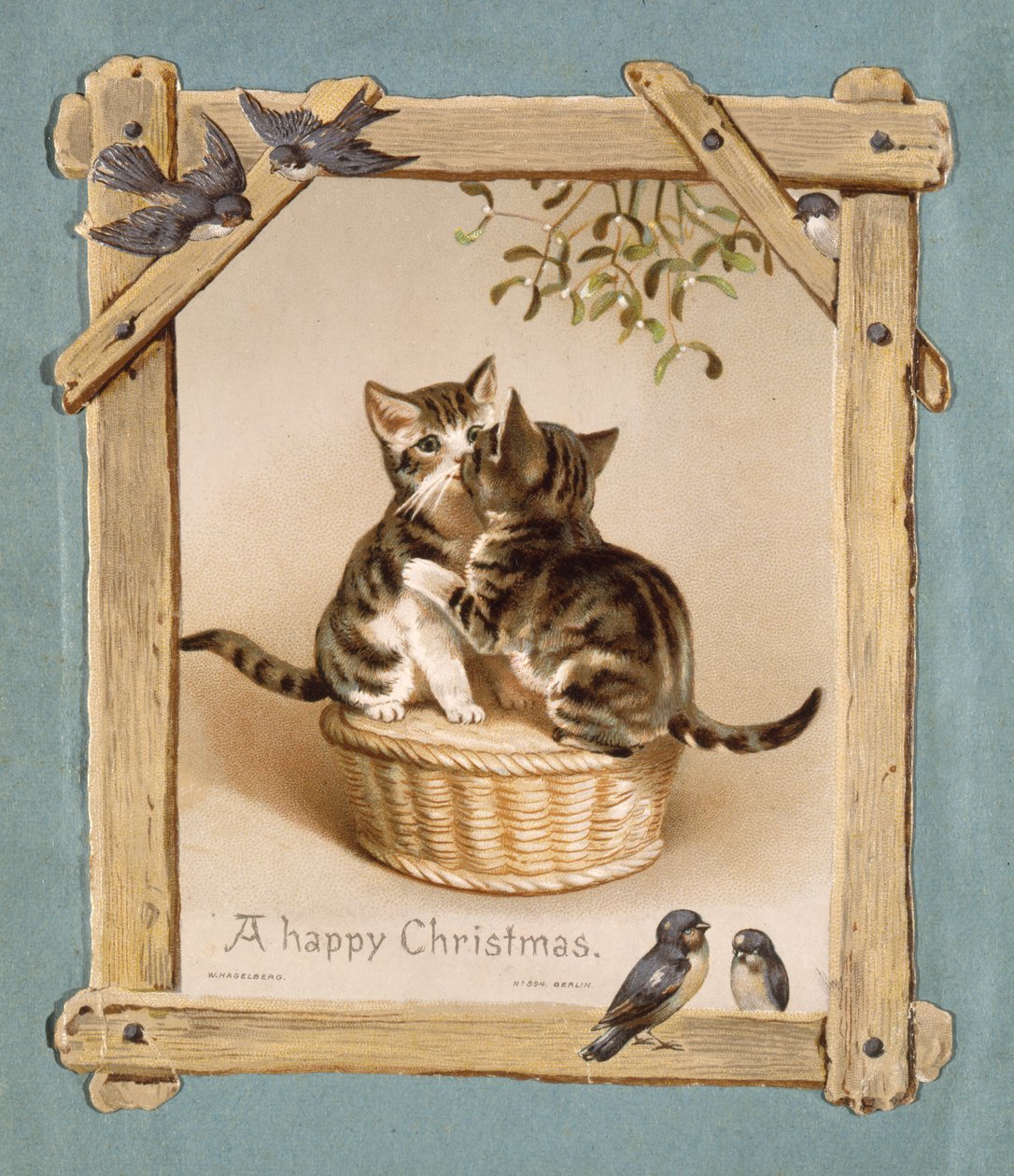 "Mutlu Noeller Kittens diyor" (chromolithho) by Unbekannter Künstler