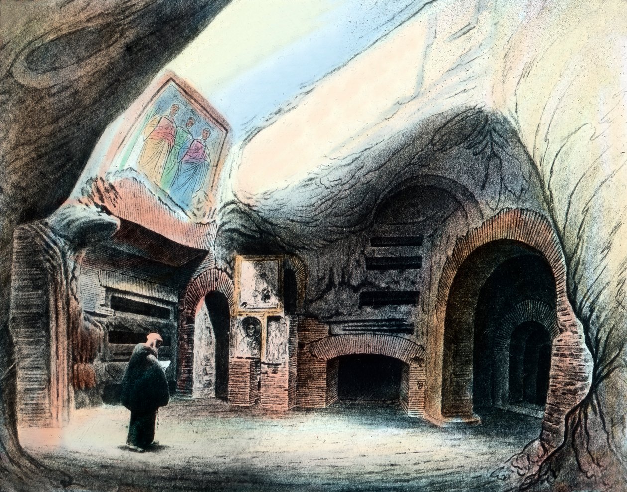 Roma yer altı mezarlarının içi by Unbekannter Künstler