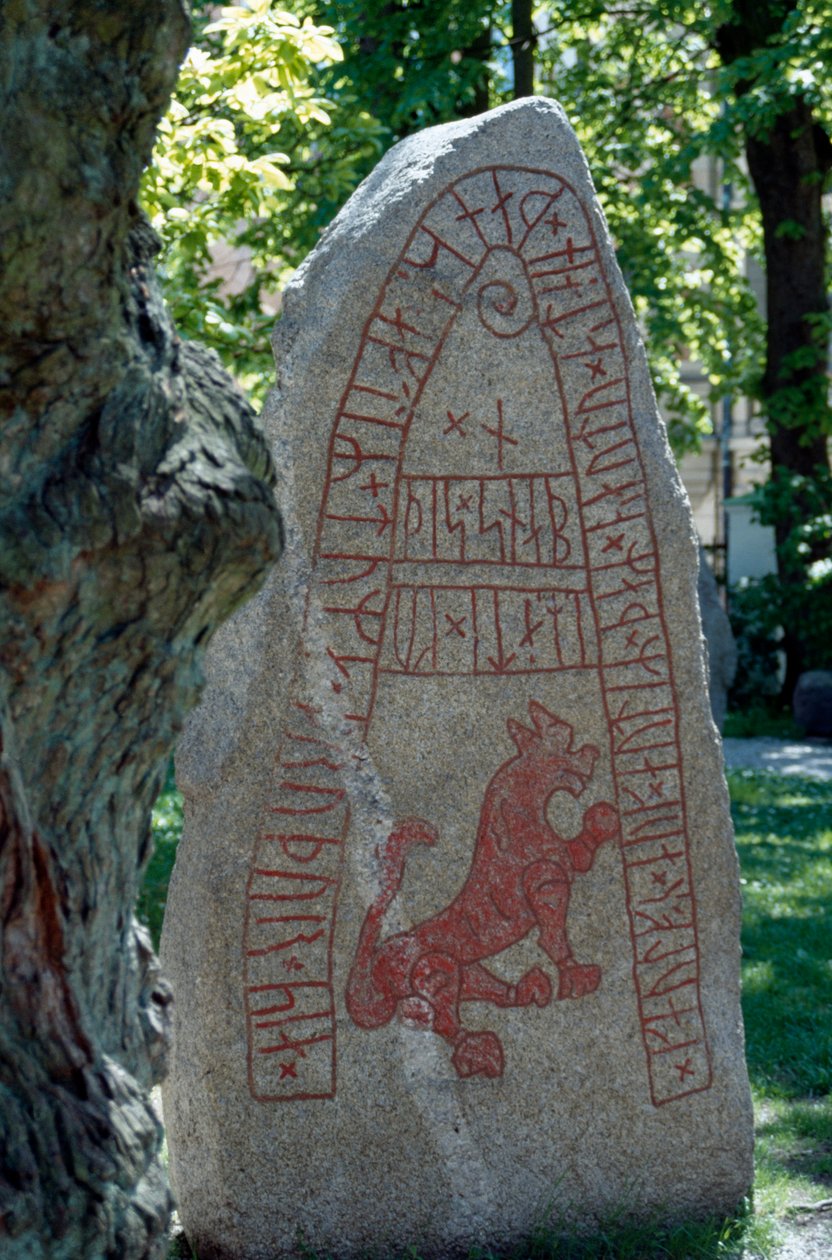 Rune Stone, Lund, İsveç. Viking uygarlığı. by Benjamin Baud