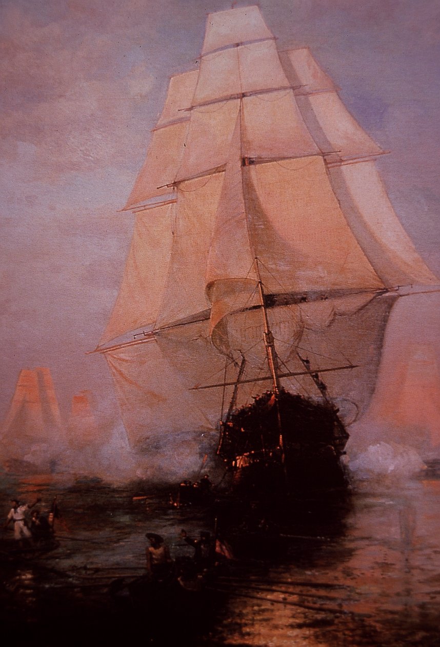 İngilizlerden kaçan USS Anayasası (renkli taş) by Nicolas d