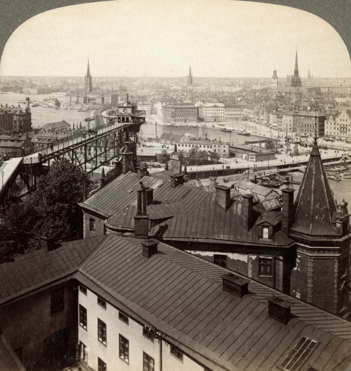 Şehir manzarası, Stockholm, İsveç. by Underwood and Underwood