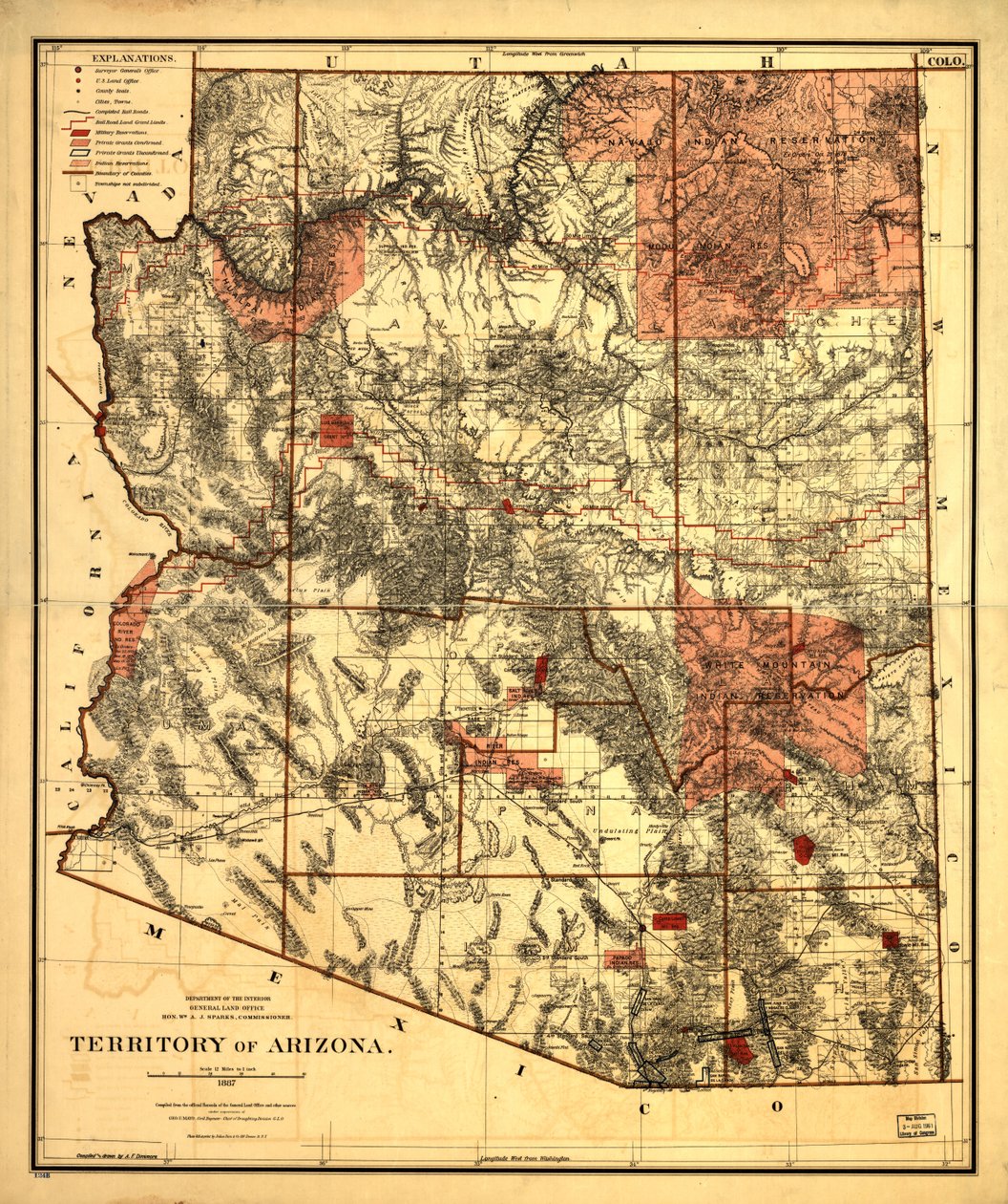 Arizona Bölgesi. by United States. General Land Office
