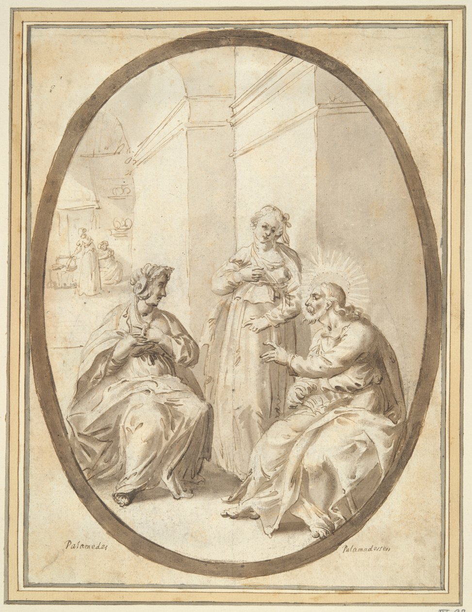Martha ve Meryem Evinde Mesih by Unknown