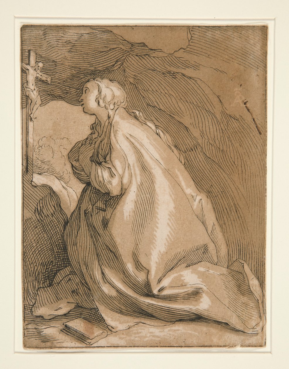 Sola bakan mağarada Saint Mary Magdalen by Unknown