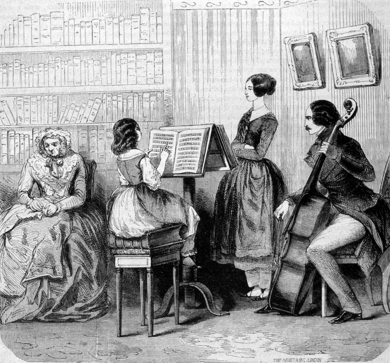 1860 civarında bir aile konseri. by Unknown artist