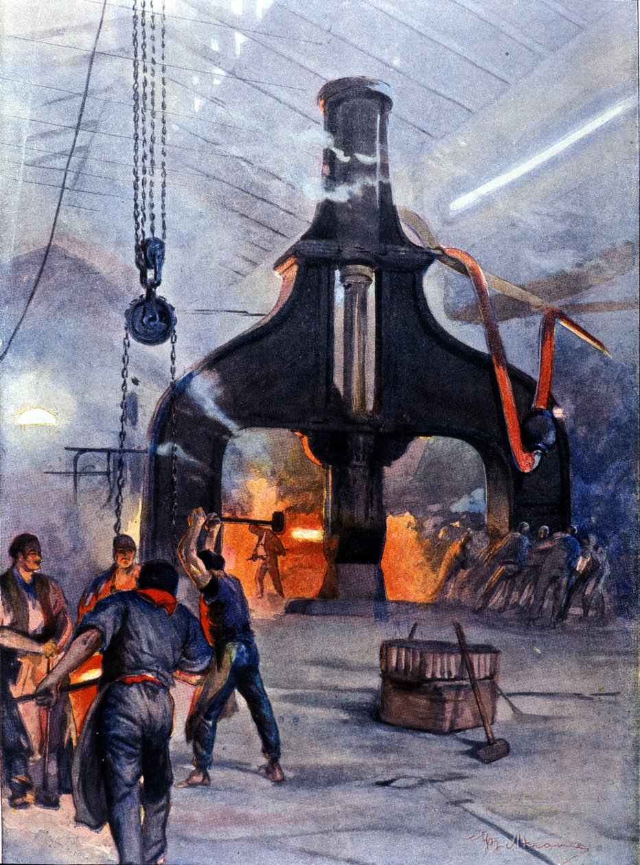 1890'da metal bitkiler Ansaldo. by Unknown artist