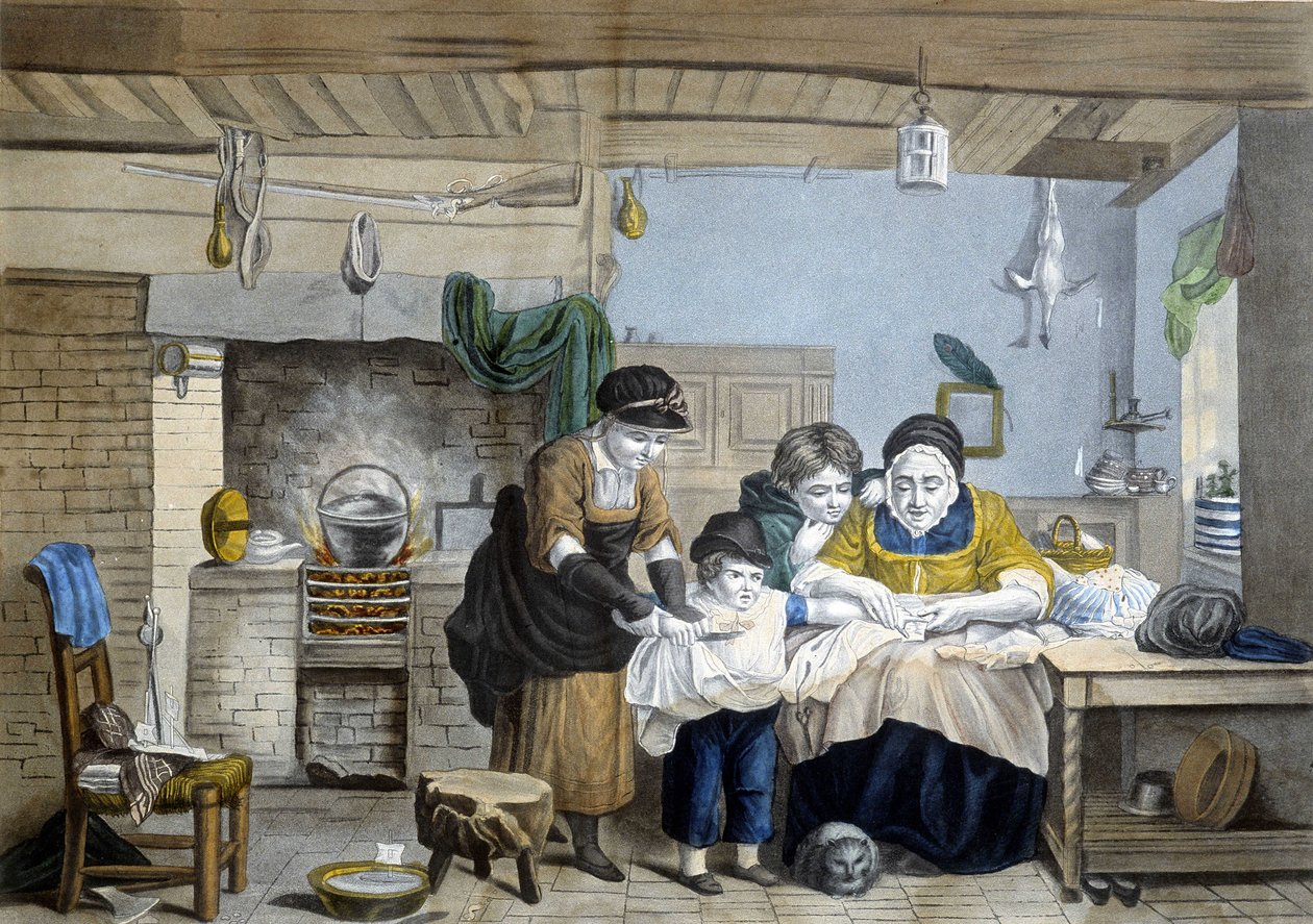 Parmak keser: aile doktoru sahnesi. by Unknown artist