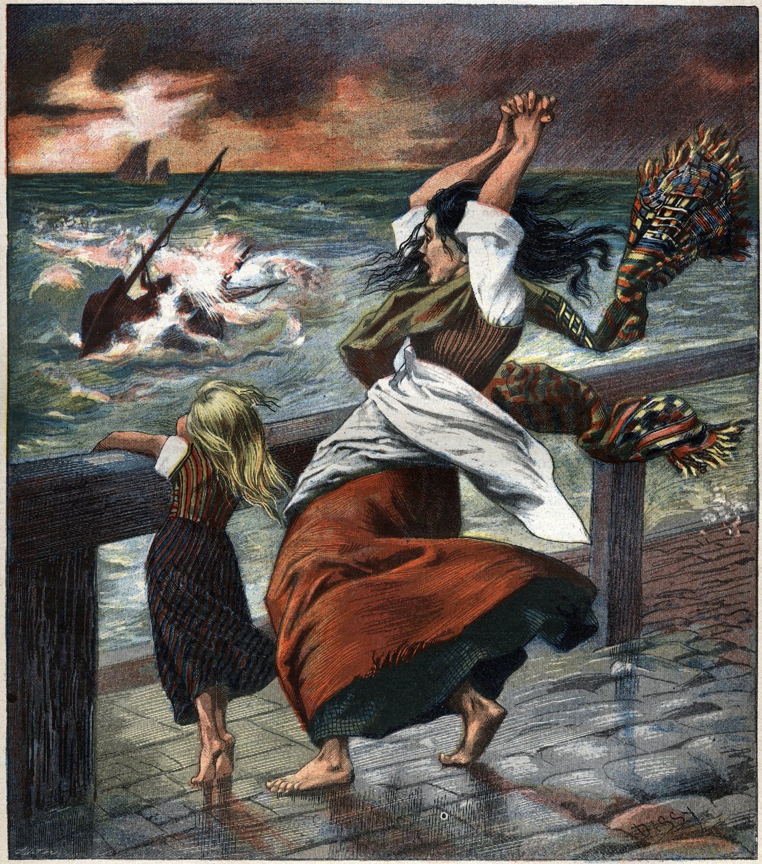 Günahkarın karısı. 1892 gravürü. by Unknown artist