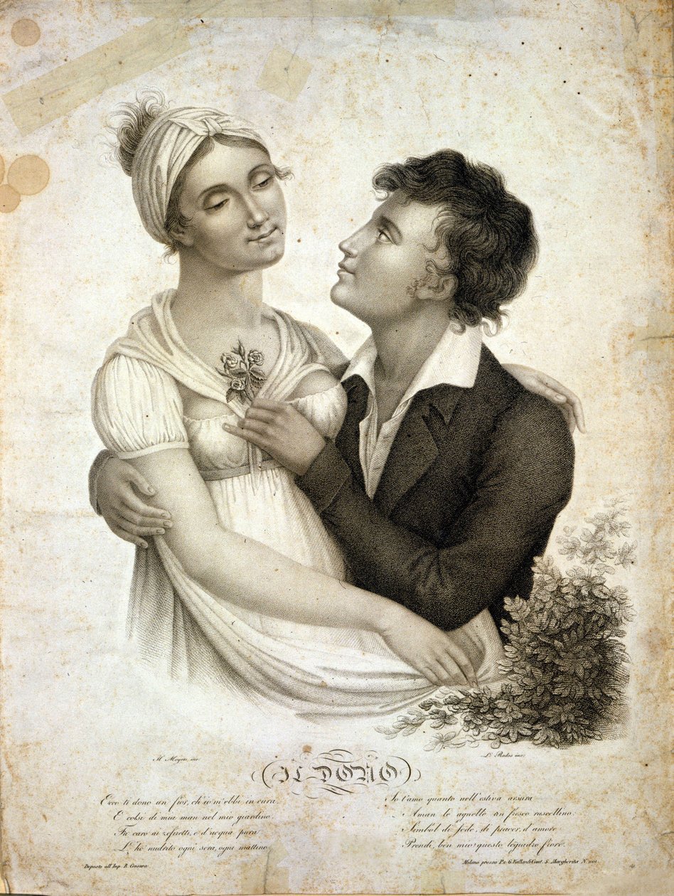 bir çifti temsil eden tür sahnesi by Unknown artist