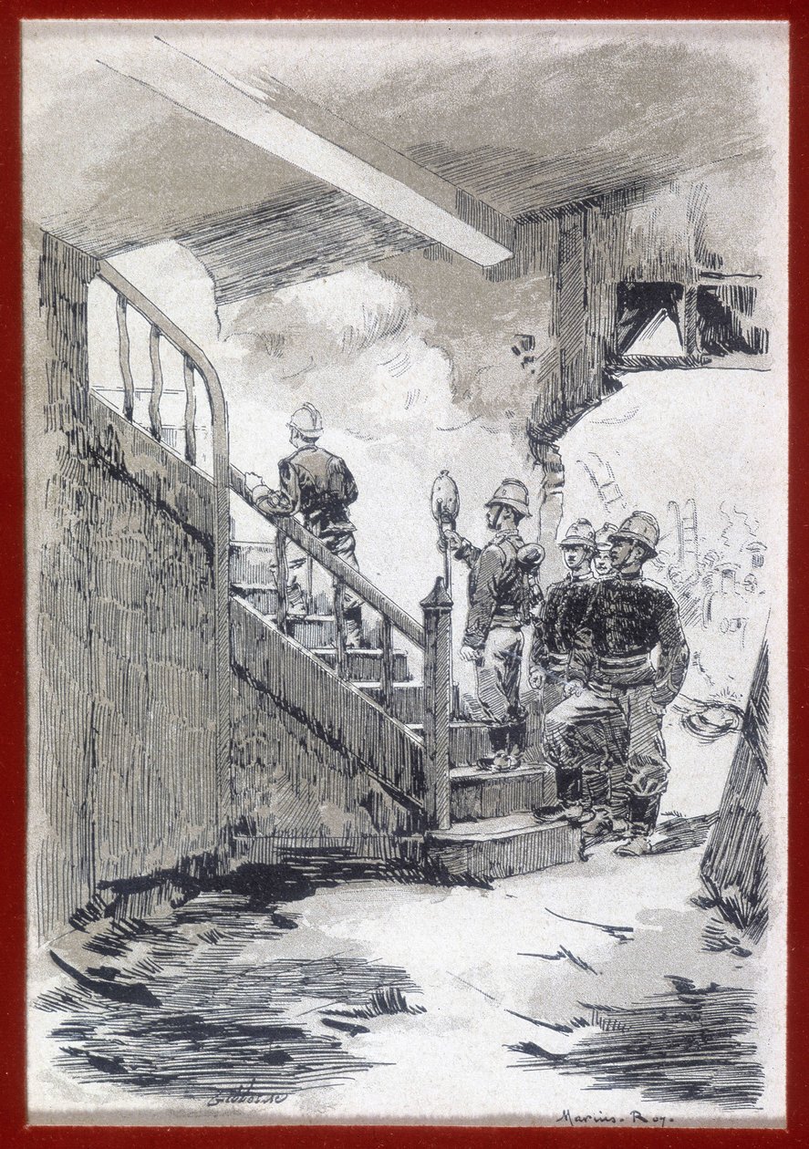İtfaiyeciler: yangın tanıma - grav., n.d. by Unknown artist
