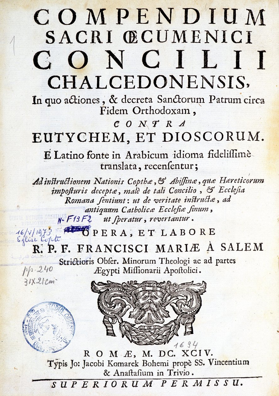 "Kalsedon Ekümenik Konseyi Özeti" önünde by Unknown artist