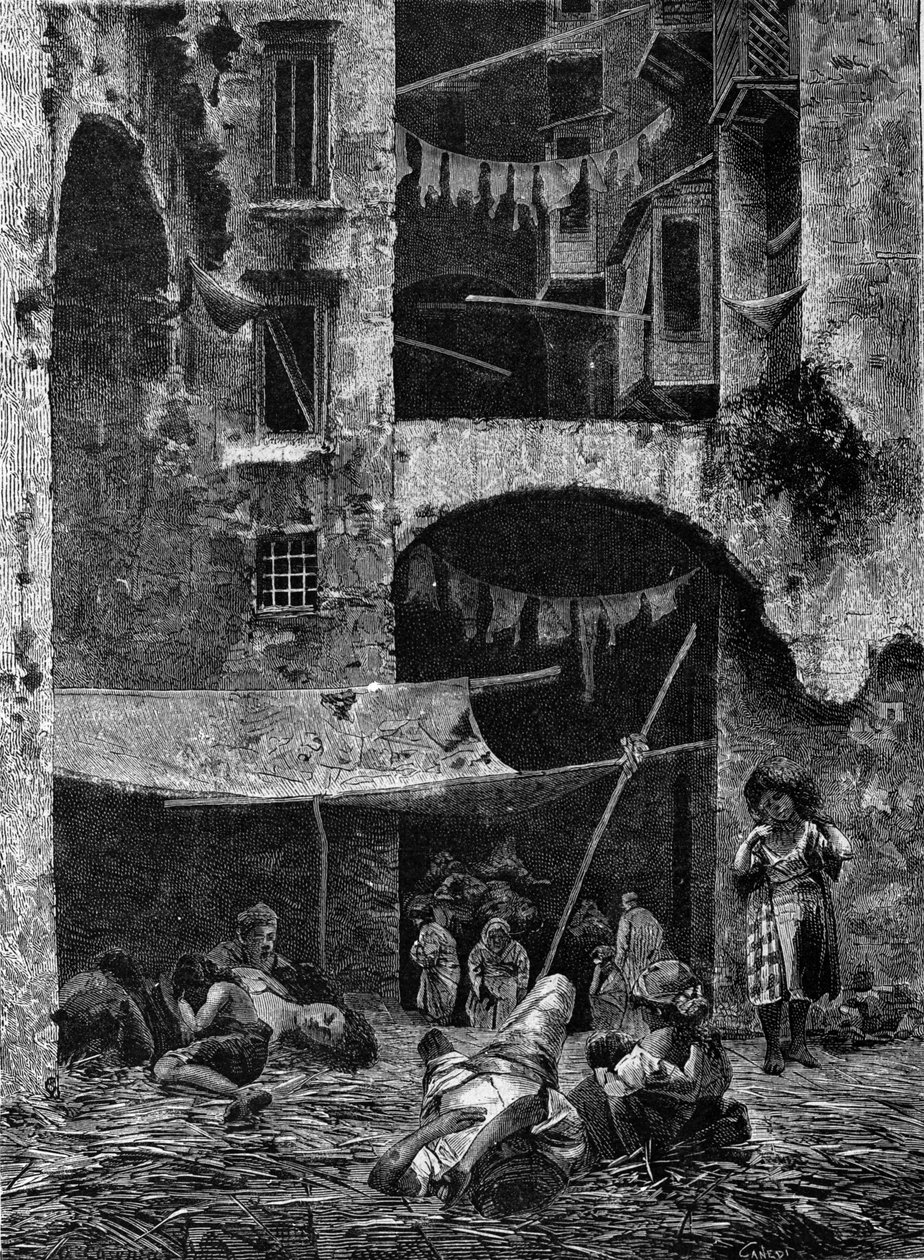 1836'da Napoli'de kolera salgını. by Unknown artist