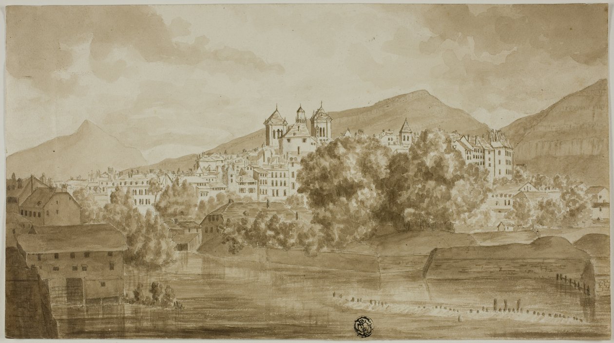Nehir Manzaralı Kasaba Görünümü by Unknown artist