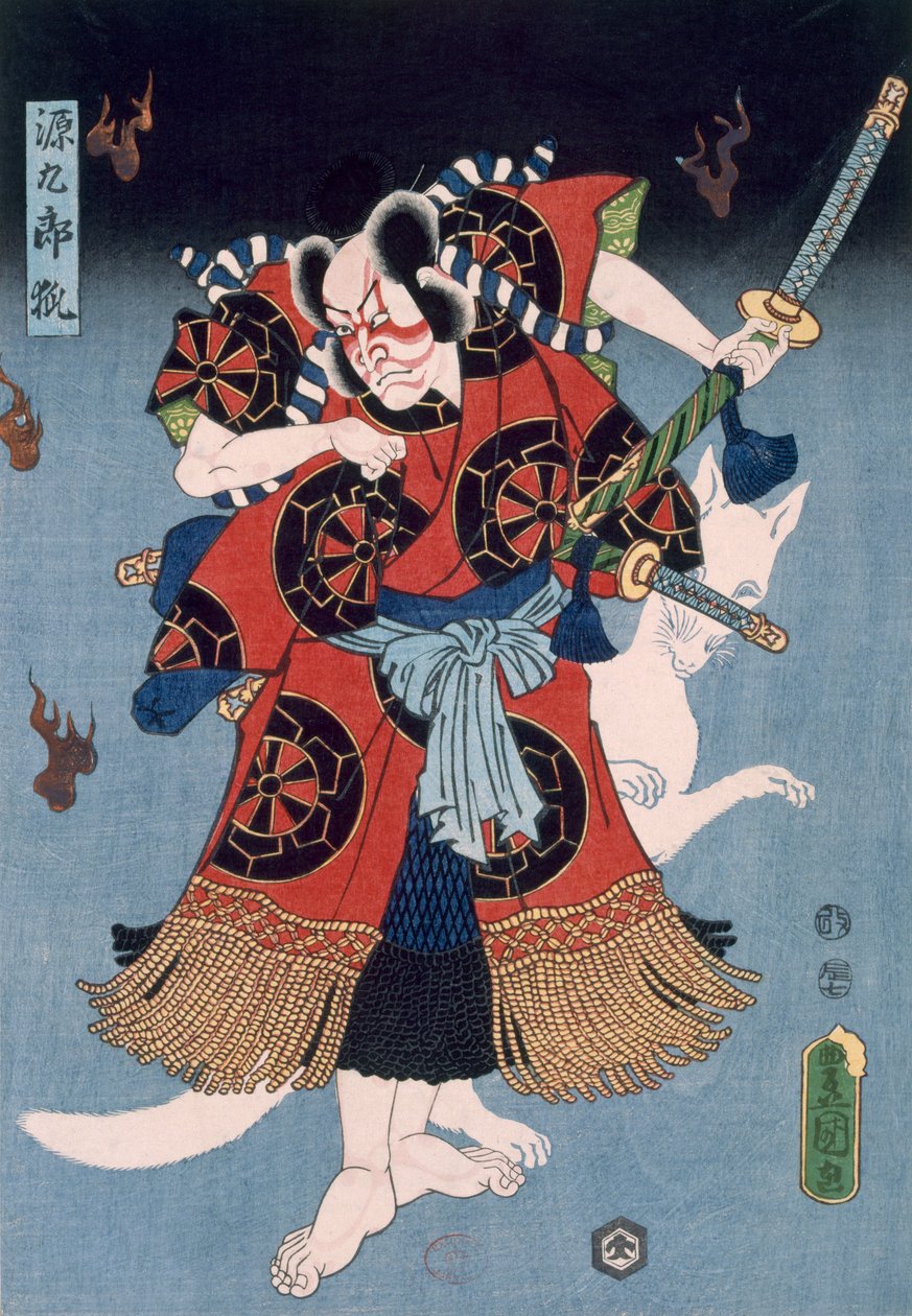 Savaşçı (renkli tahta baskı) by Utagawa Kunisada