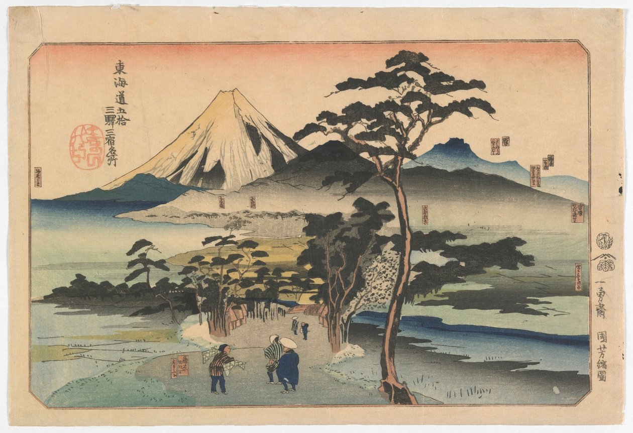 Tokaido boyunca Elli Üç İstasyonun Üçüncüsünde Ünlü Yerler, Edo dönemi, 1830