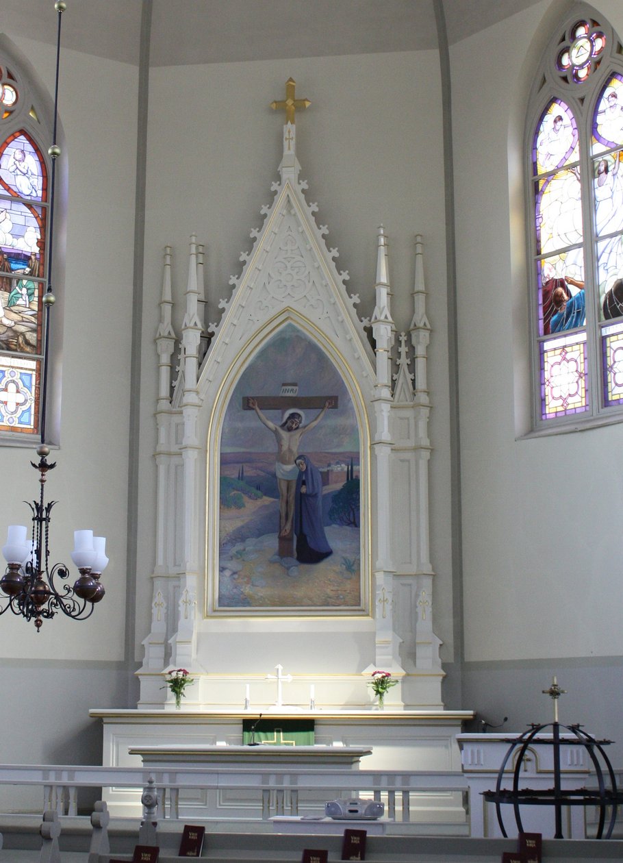 İsa çarmıha gerilmiş Nurmes Kilisesi altarpiece by Vaino Hamalainen