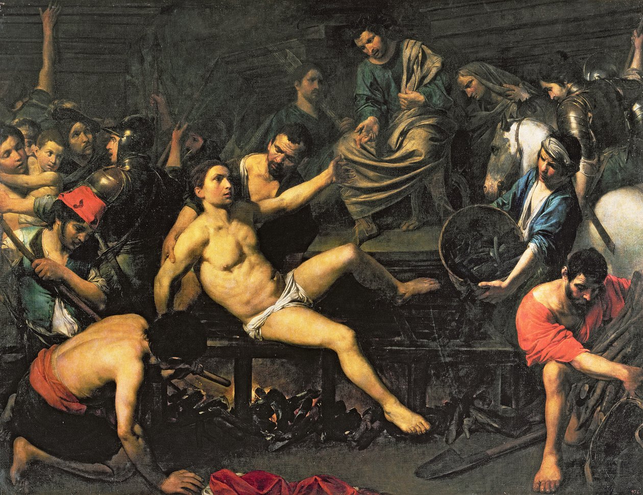 St. Lawrence'ın Şehitliği, c.162122 by Valentin de Boulogne