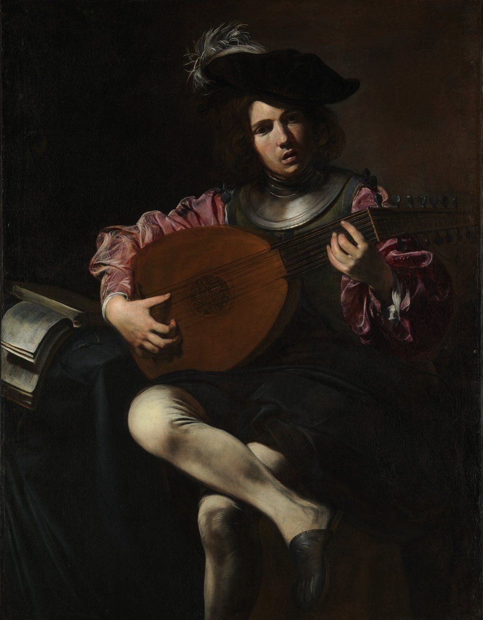 Ud Oyuncusu, c.1625-26 (tuval üzerine yağlı boya) by Valentin de Boulogne
