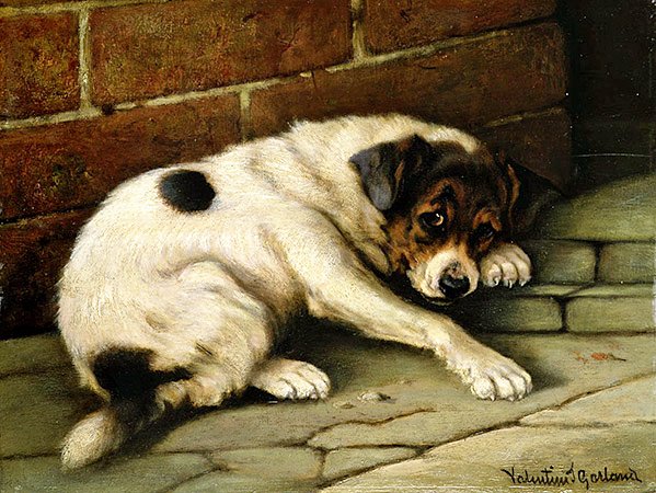 Lovable Companion (panelde yağ) by Valentine Thomas Garland