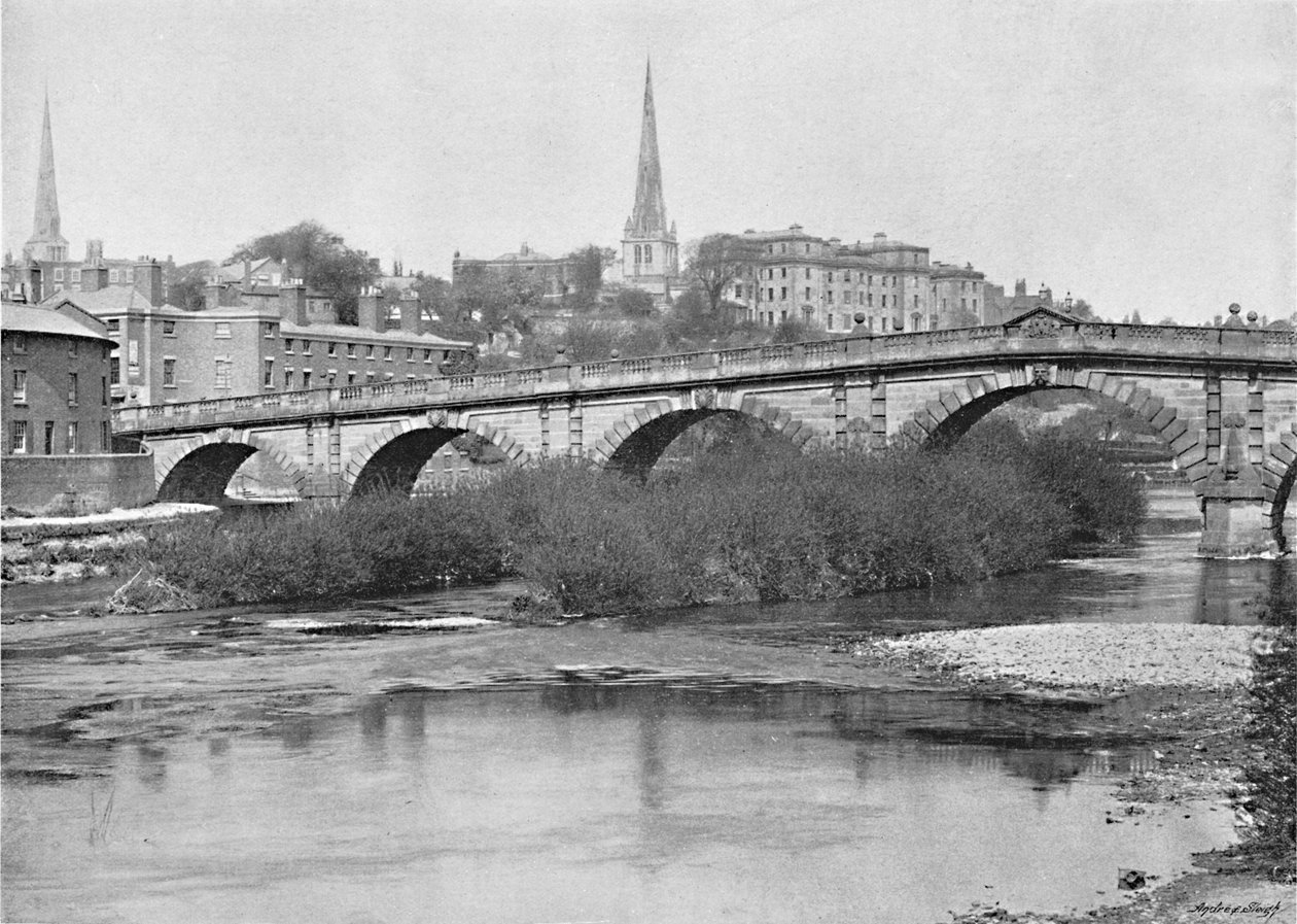 İngiliz Köprüsü, Shrewsbury, c1896 by Valentine and Sons Ltd