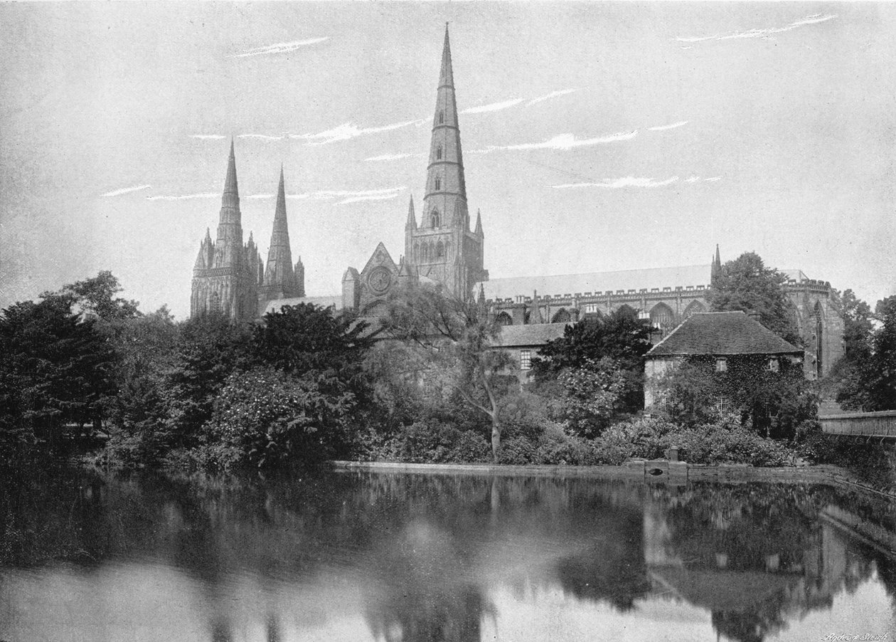 Lichfield Katedrali, c1896 by Valentine and Sons Ltd