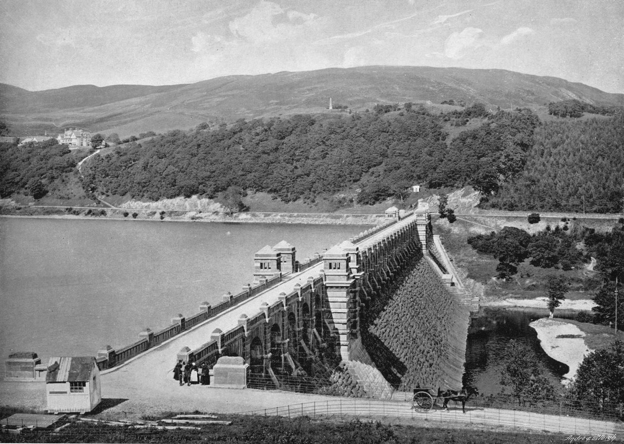 Baraj, Vyrnwy Gölü, c1896 by Valentine and Sons Ltd