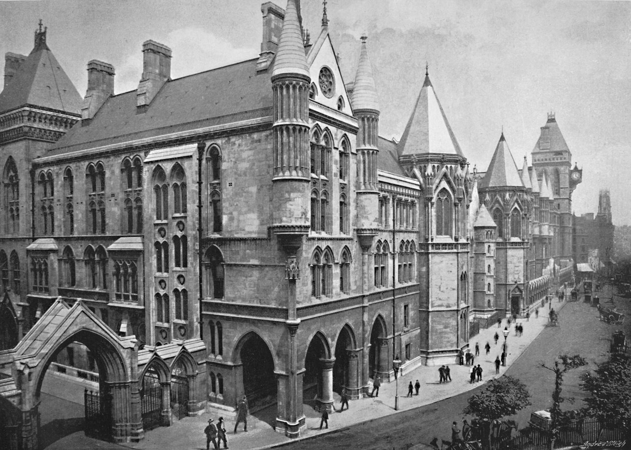 Yeni Hukuk Mahkemeleri, Londra, c1896 by Valentine and Sons Ltd