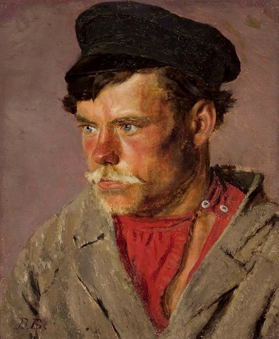 Bir köylünün portresi. by Vasili Vasilievich Vereshchagin