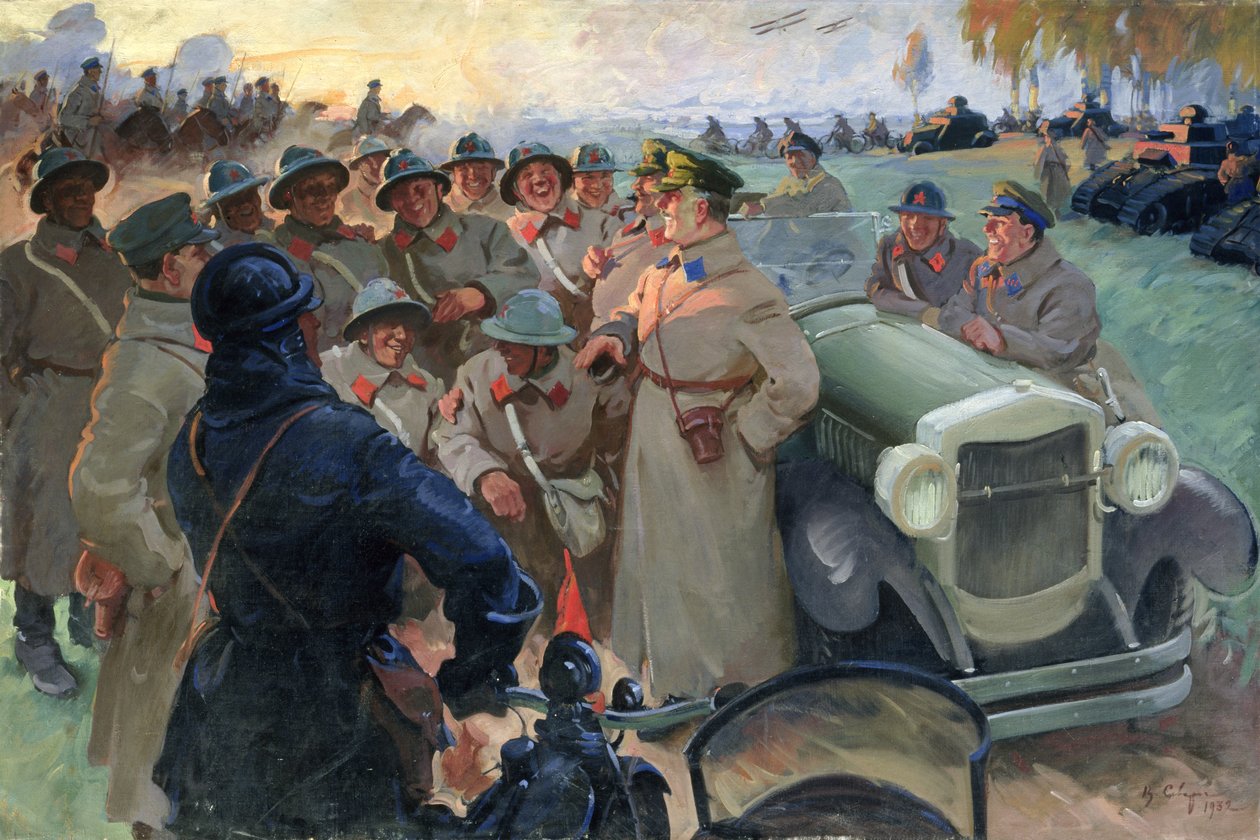 Kliment Voroshilov (1881-1969) o Manevralar by Vasily Semyonovich Svarog