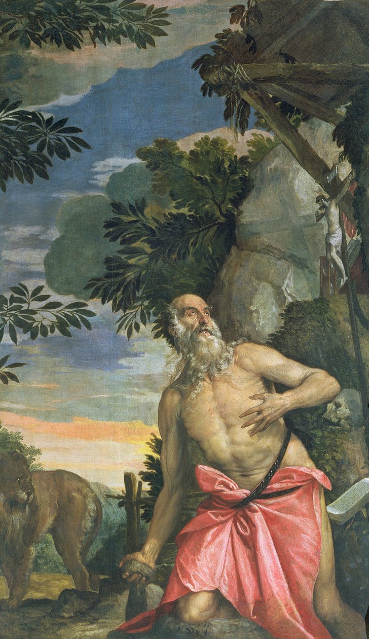 ಸೇಂಟ್ ಜೆರೋಮ್ ಇನ್ ಪೆನಿಟೆನ್ಸ್ ಟರ್ಕ್ by Paolo Veronese