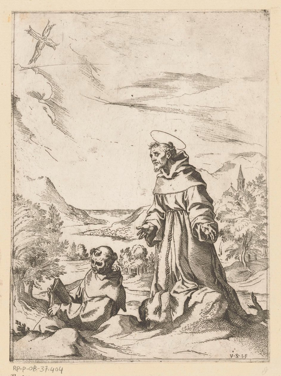 Aziz Francis stigmata alır by Vespasiano Strada