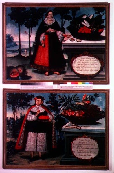 Güzel kostümlü Ekvador Kızılderilileri (panel) by Vicente Alban