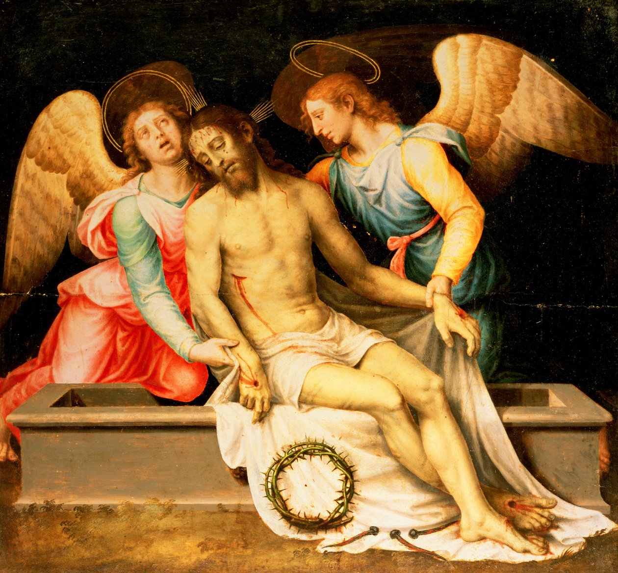 Pieta (Christus Patiens), 1550 (panel) by Vicente Juan Macip