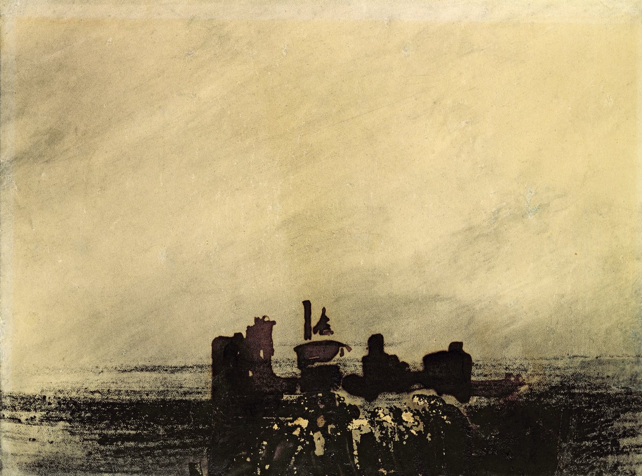 Feodal Harabeler (kağıt üzerinde mürekkep yıkama) by Victor Hugo