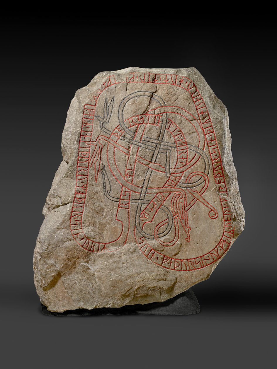 ಕೆಂಪು ಶಾಸನದೊಂದಿಗೆ ರೂನ್ ಕಲ್ಲು, c.787-1100 ಟರ್ಕ್ by Viking