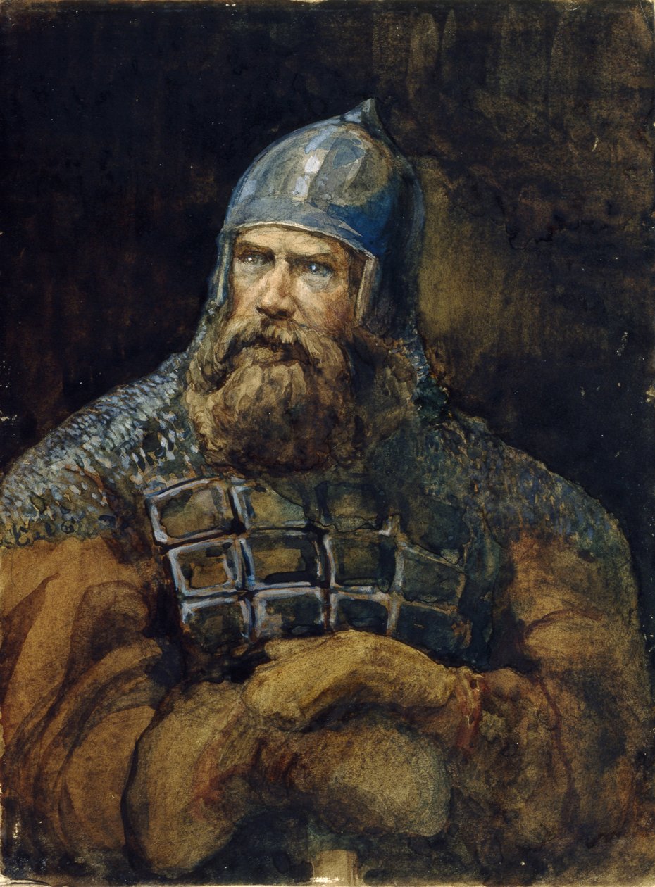 Bir şövalye by Viktor Mikhaylovich Vasnetsov