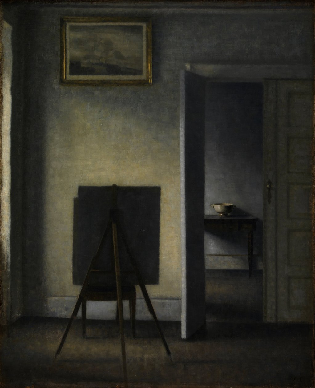 Sanatçının Şövalesiyle İç Mekan, 1910. by Vilhelm Hammershøi