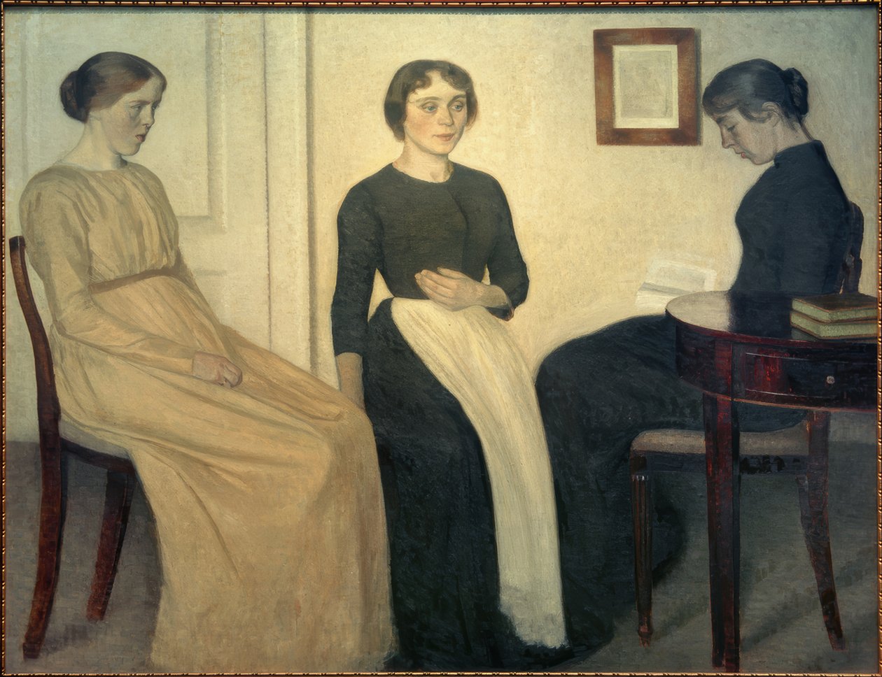 üç genç kadın by Vilhelm Hammershoi