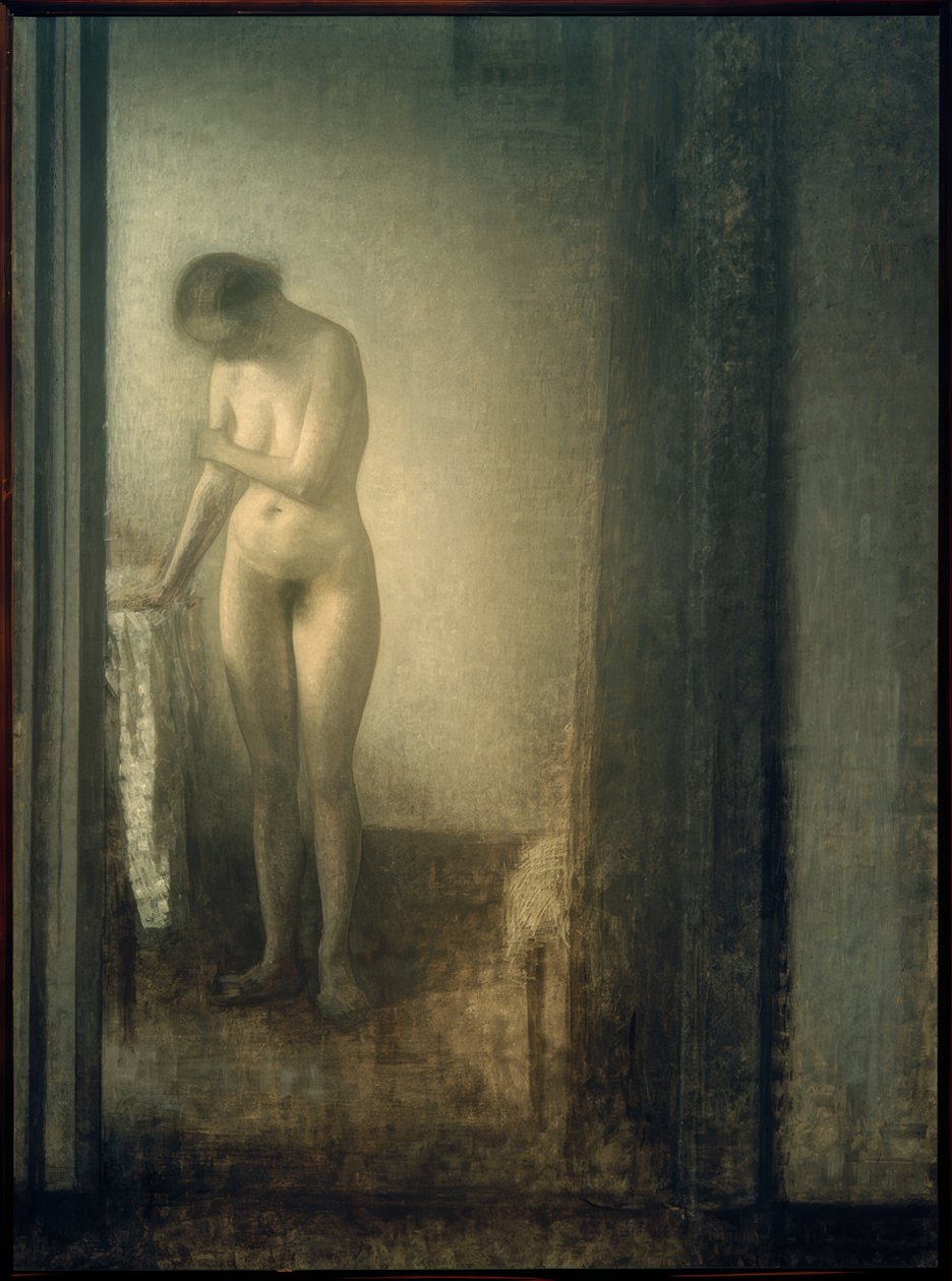 Kadın çıplak, ayakta by Vilhelm Hammershoi