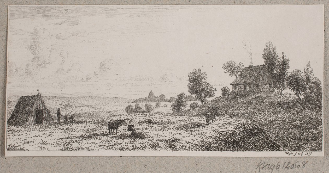 Bir çiftlik evi ve bir yazlık ile manzara by Vilhelm Kyhn