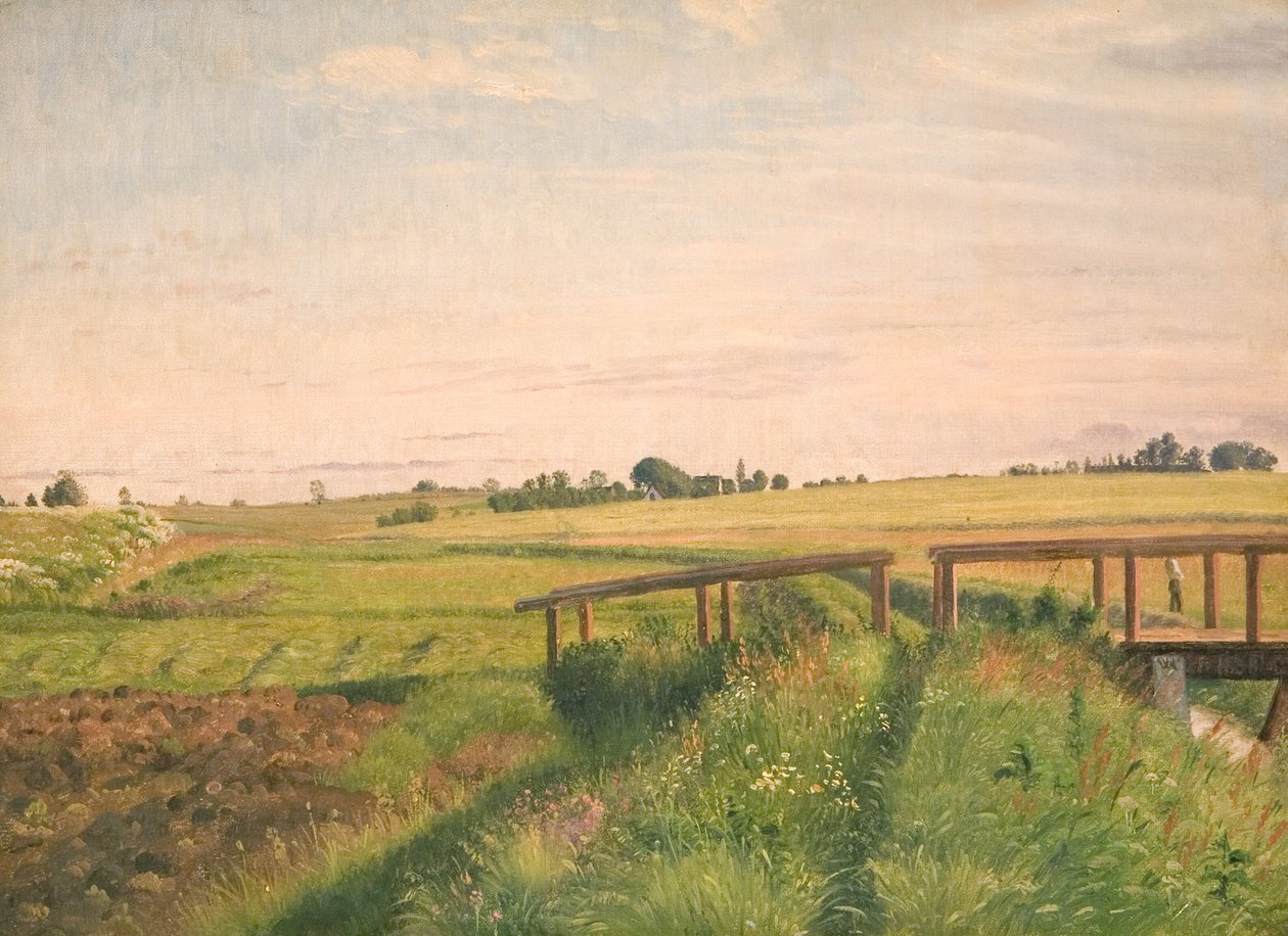 Bir köprü ile alan manzara by Vilhelm Kyhn