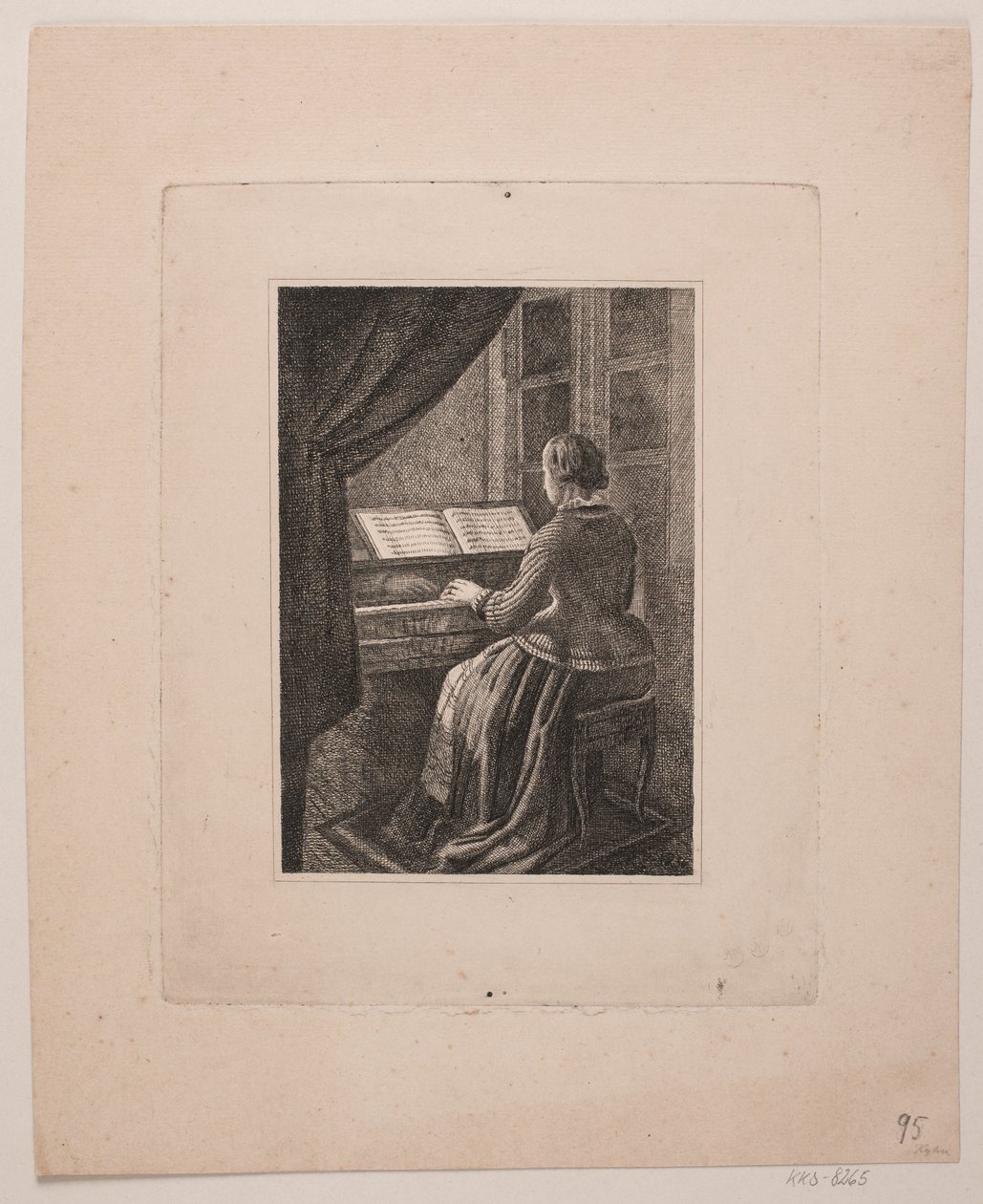 Piyano çalan ressamın karısının portresi by Vilhelm Kyhn